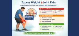 Excess weight putting pressure on knee joints causing pain and arthritis