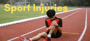 sports injury treatment showing knee and muscle injury recovery